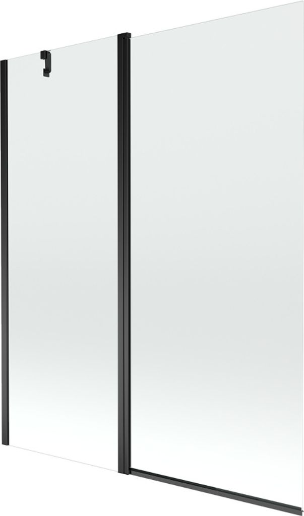 Mexen Flip 1-Flügel-Badewannenwand 140 x 150 cm, transparent, Schwarz - 894-140-101-70-00
