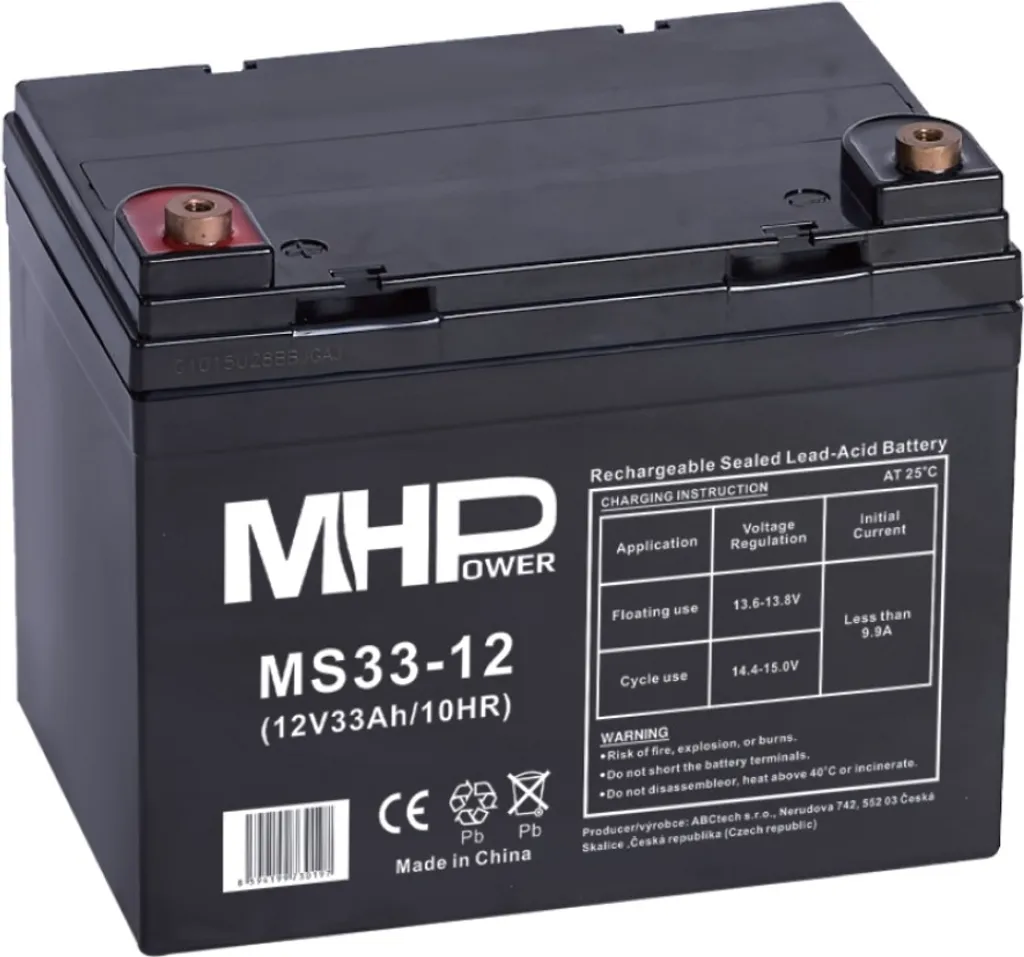 Batterie MHPower MS33-12 VRLA AGM 12V 33Ah haute performance fiable