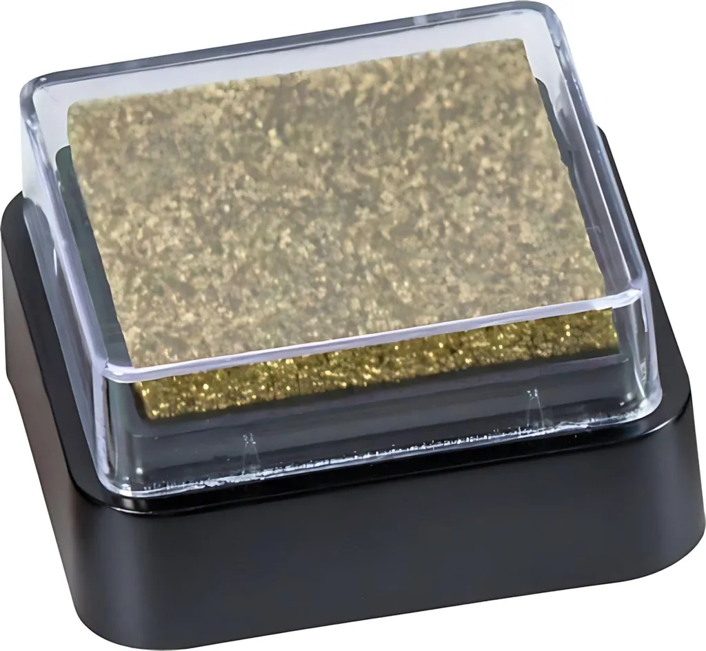 Mini Encreur Doré 3x3 cm Heyda pour Tampons de Scrapbooking et Carterie
