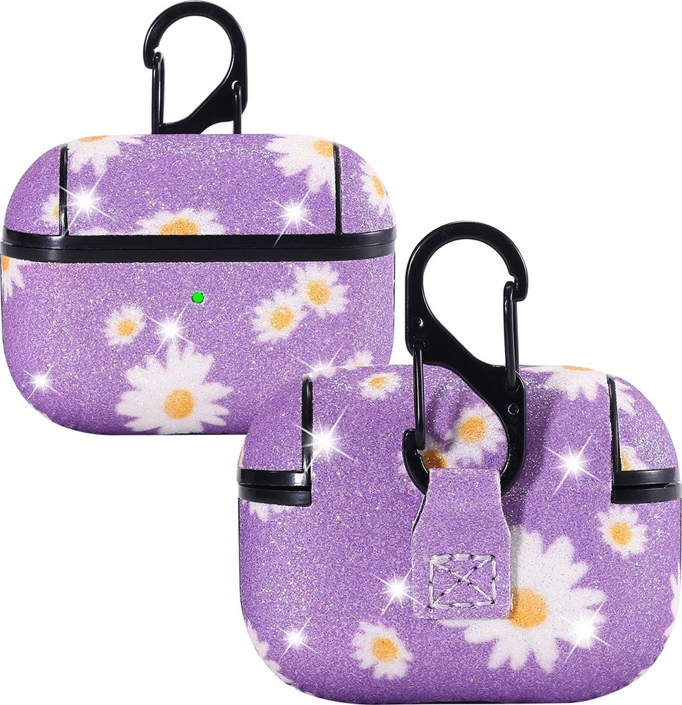 Apple Airpods Pro Cover Ring Lila Schutzhülle Cover Tasche Case Etui Halter