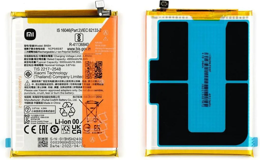 Batterie BN5H pour Réparer Poco M4 5G et Redmi 10 5G - Autonomie Longue
