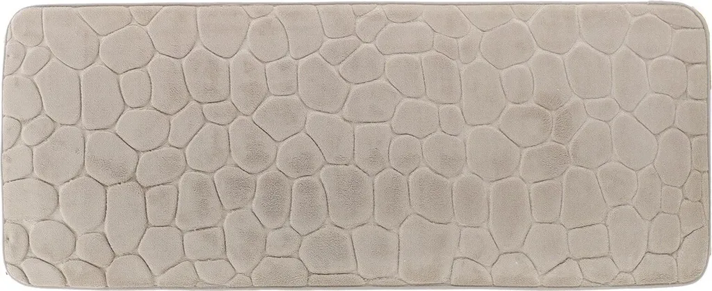 Tapis de douche taupe format long 120 cm - Accessoire déco moderne