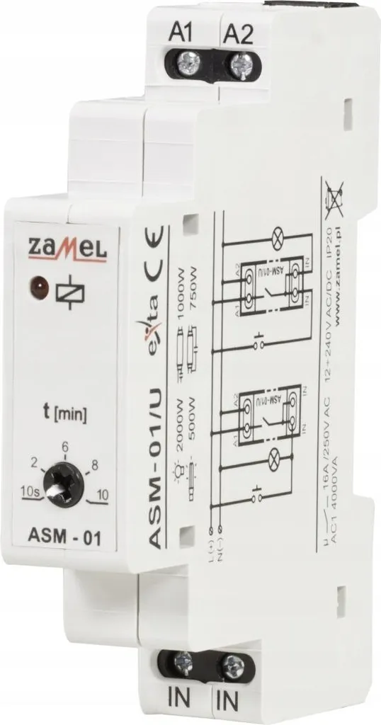 Automate d'éclairage escalier ASM-01/U - Temporisation réglable 240V - 5