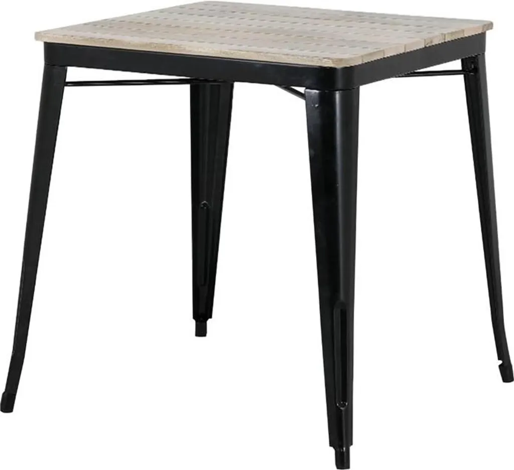 Petite table bistrot carrée Bolero avec plateau bois ajouré 65cm