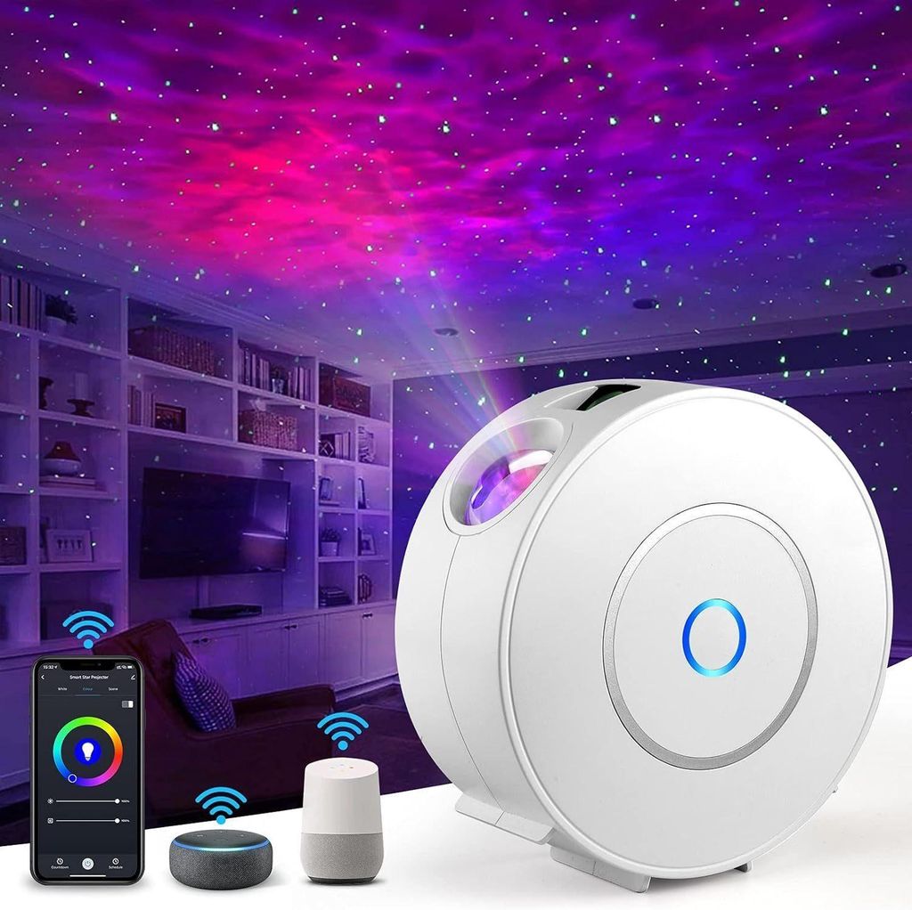 JUNG LED-Sternenhimmel Sternenhimmel Projektor Kinder & Erwachsene Sternenprojektor 3D Galaxy, Beamer Minibeamer Wifi Projektoren Sterne