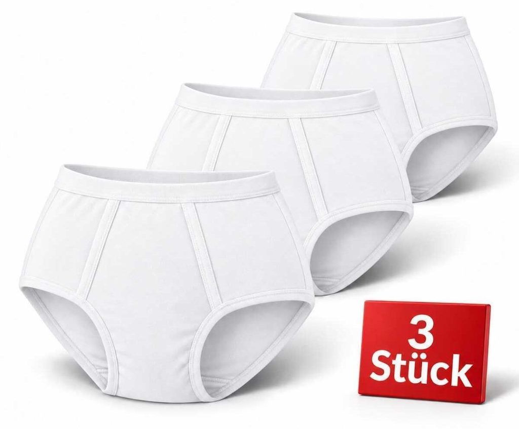 Herren Slips aus 100 % Baumwolle mit Eingriff, Weiß-L-3 Produktbild 