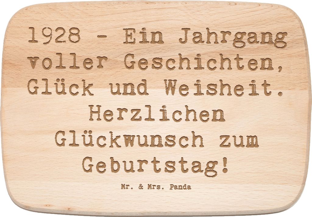Mr. & Mrs. Panda Küchenbrett Spruch 1928 Geburtstag - Transparent - Geschenk, Nostalgie, jausenbrett, Frühstücksbrett, Geburtstagsgeschenk, Gebu...