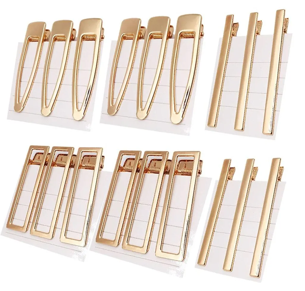 30 Pinces de Sectionnement Barrettes Plates Dorées pour Lissage et Soins
