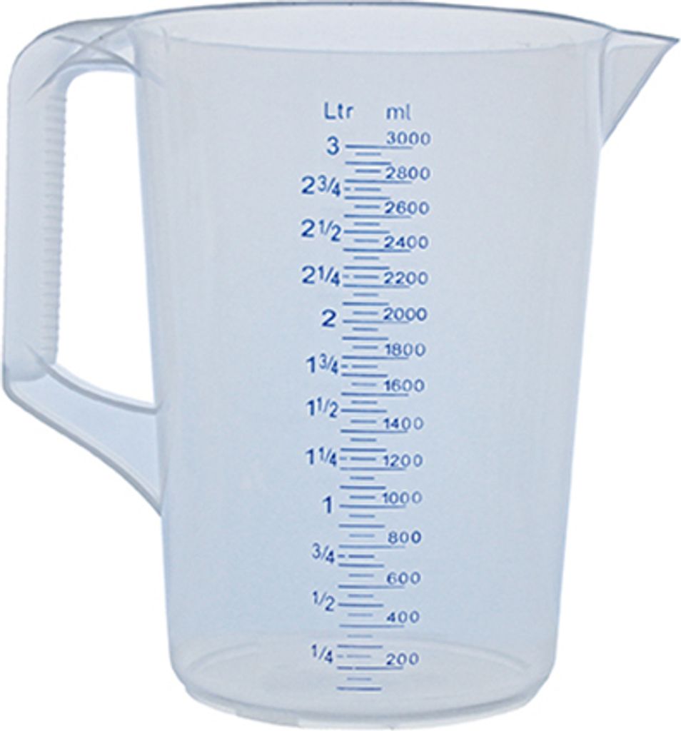 SCHNEIDER Messbecher mit blauer Skala und ml-Einteilung, Inhalt: 0,50 Liter