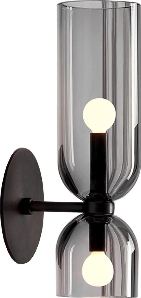 tooLight Wandlampe App1208-2W Schwarz Metall Glas E14 1-Punkt Licht