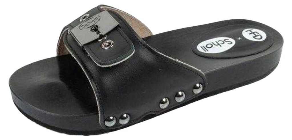 Scholl - "HFD Pescura" Clogs für Damen, Leder PP12372 (37 EU) (Schwarz)