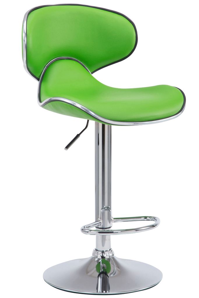 CLP Barhocker Las Vegas V2 mit Fußstütze Farbe grün Gestell Farbe chrom