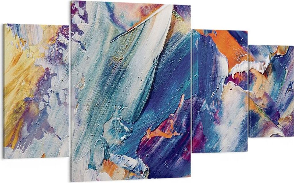 Bild auf Leinwand - Leinwandbild - 4 Teile - Die Farben Farbe Abstraktion - 160x90cm - Wand Bild - Wanddeko - Wandbilder - Leinwanddruck - Bilder -...