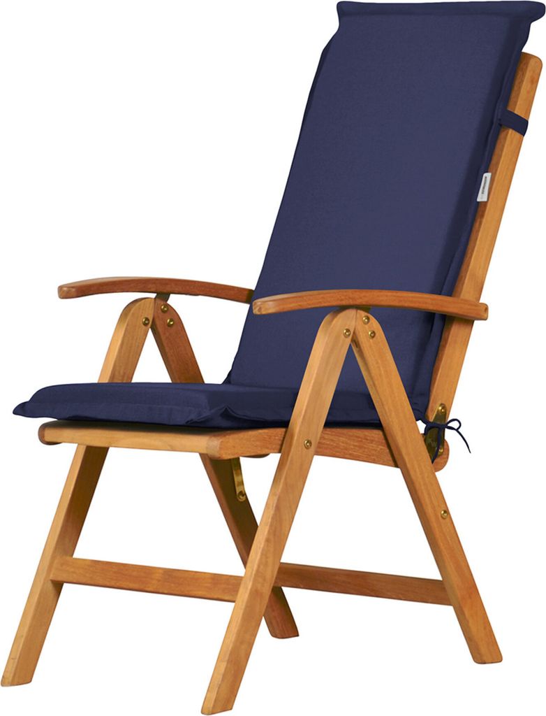 Hochlehnerauflage Gartenstuhl Auflage blau, Stuhlauflage Produktbild 