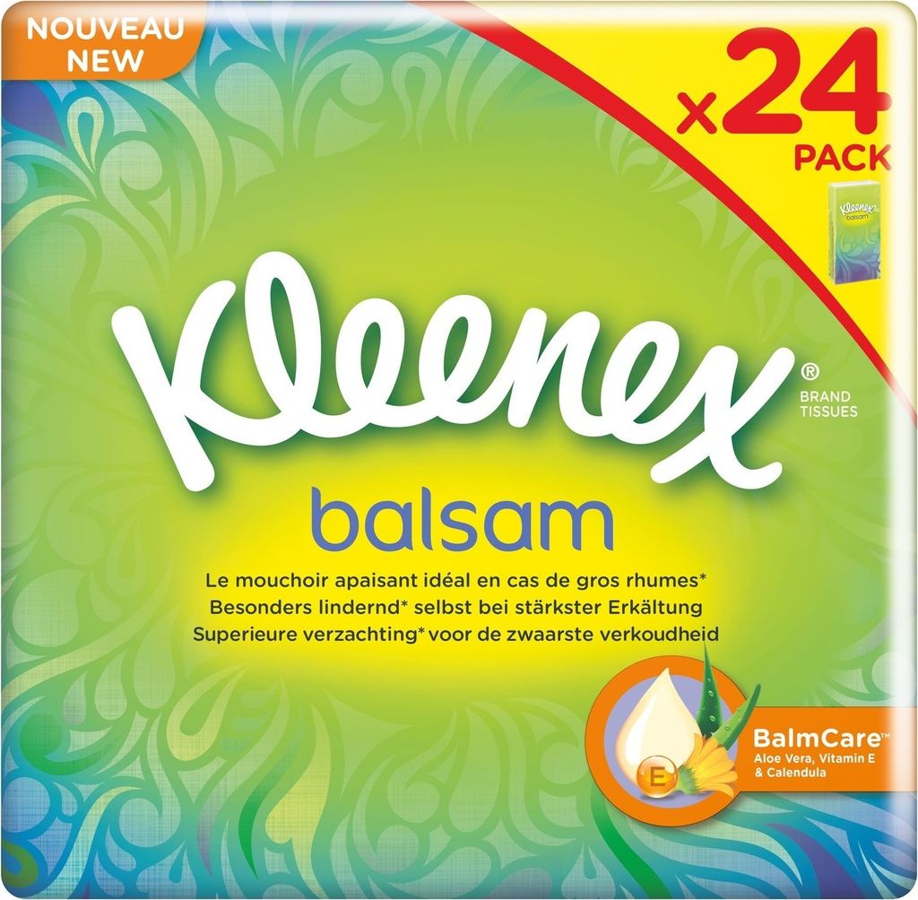 Kleenex mouchoirs baume 24 paquets de 9 pièces Image du produit 