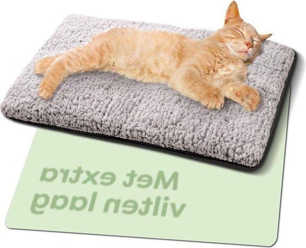 Kuscheldecke 60x45cm für Hunde und Katzen - Weiches Kattendekor - Wärmemat für Katzen - Lautdämmend - Waschbarer Überzug - Gleitfester Boden -...