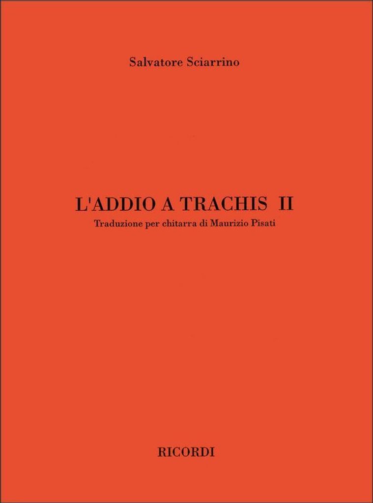 S. Sciarrino L'Addio A Trachis Ii Guitar / Lute