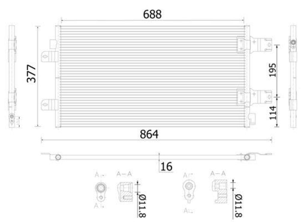 MAHLE AC 906 000S Kondensator Klimaanlage Klimakondensator für OPEL Movano Kastenwagen (X70)