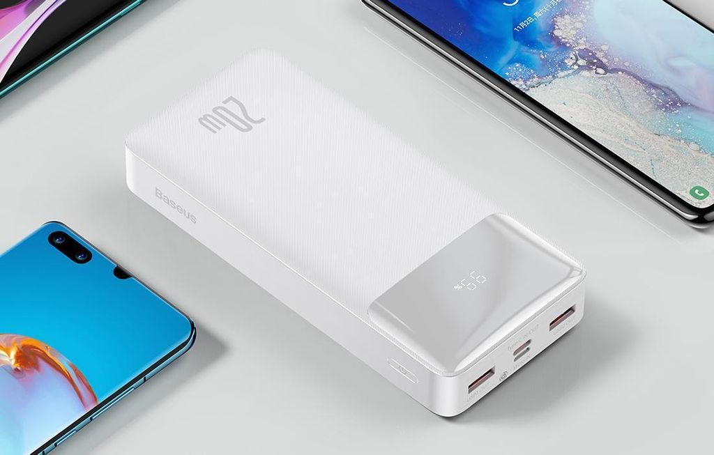 Baseus Bipow Powerbank mit Schnellladung 20000Mah 20W Weiß Produktbild 9