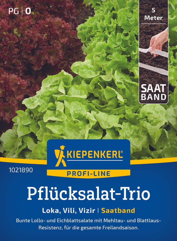 Kiepenkerl Pflücksalat Saatband Trio Loka Vili Vizir 5 lfd. Meter