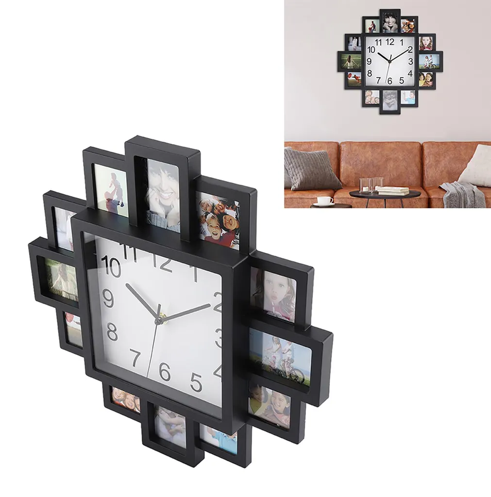 Horloge murale extérieure grande taille à structure solide en acier noir - 3