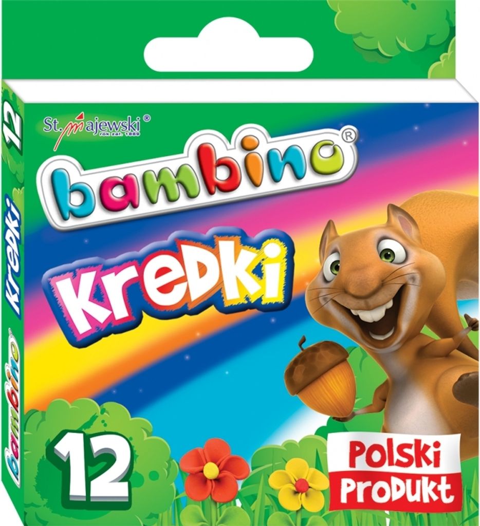 Kredki z glinki kaolinowej Bambino 12 kolorów szkolne Zdjęcie produktu 