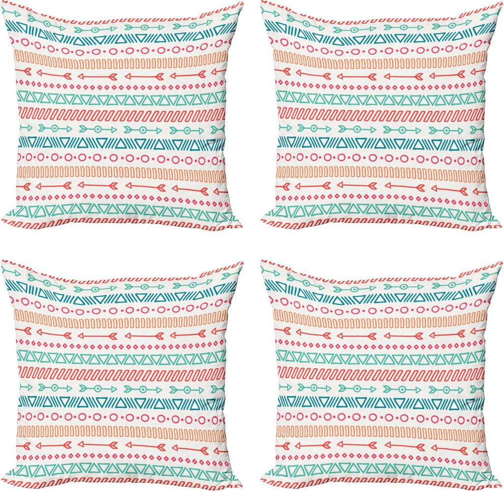 ABAKUHAUS Pfeil Kissenbezug Set (4 Stück), Der Stamm der Azteken Maya Pfeil, Moderner Doppelseitiger Digitaldruck, 45 cm x 45 cm, Mehrfarbig
