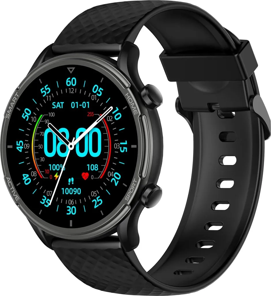 ndroid Smartwatch Uomo Rotondo - Smartwatch Uomo con funzione telefono Funzione Whatsapp Smart Watch Uomo nero Pedometro Assistente vocale - 1
