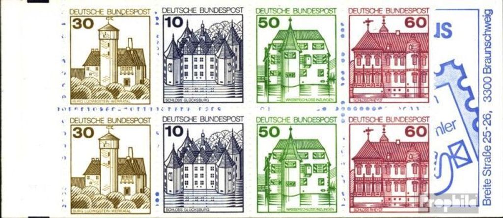 Briefmarken BRD (BR.Deutschland) 1980 Mi MH23a (kompl.Ausg.) postfrisch Burgen und Schlösser