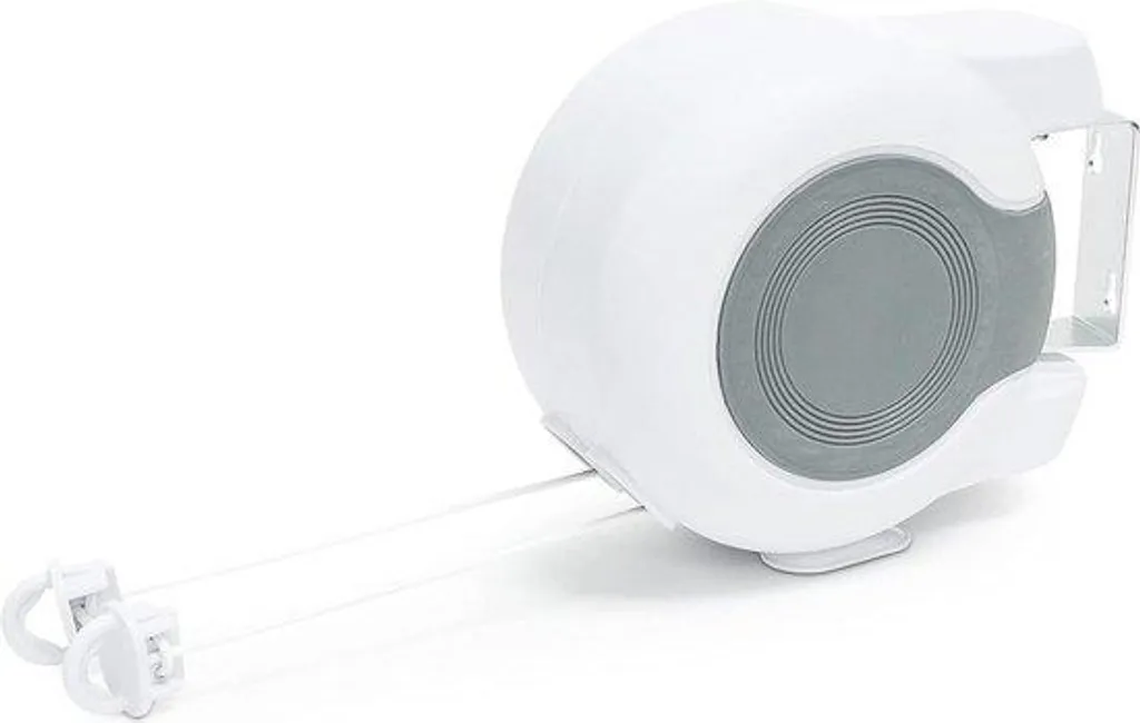 Corde à linge double pour balcon et intérieur 26m escamotable blanche