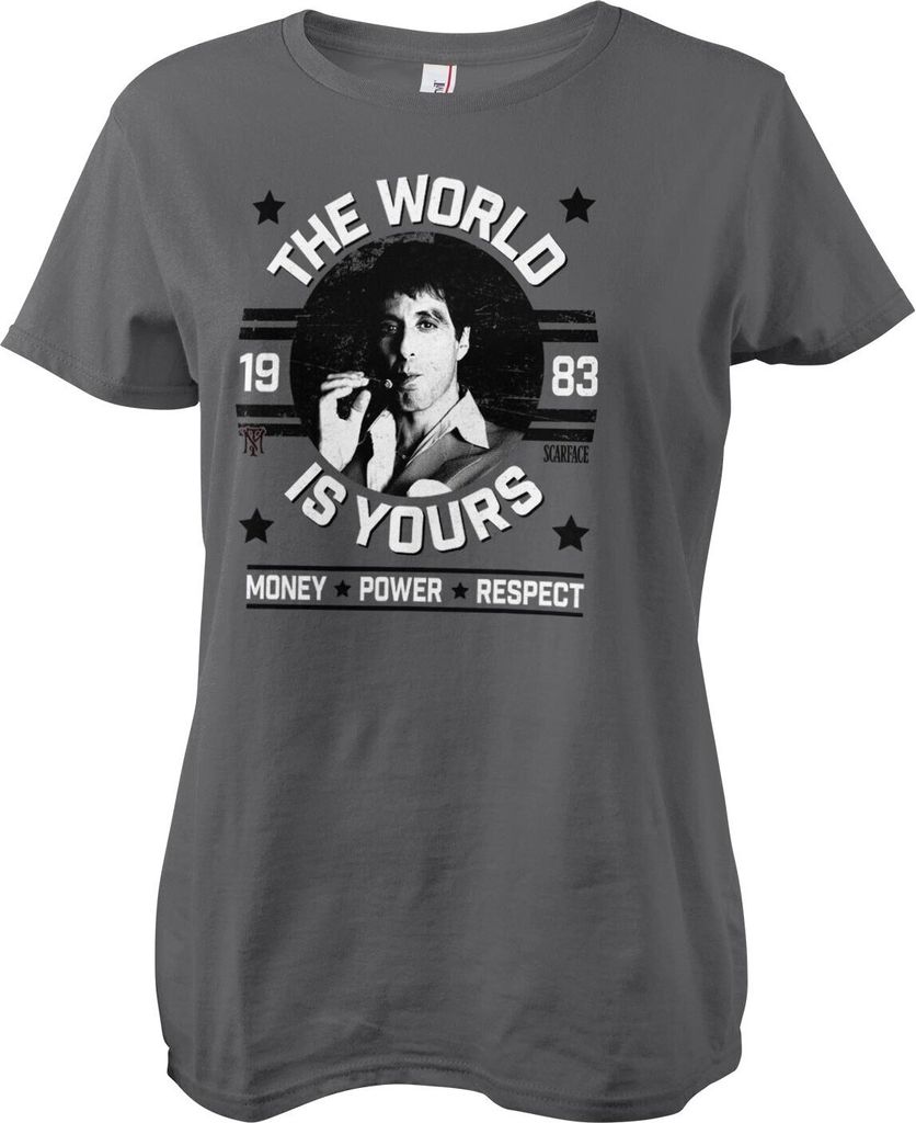 The World Is Yours Girly Tee - XX-Large - DarkGrey