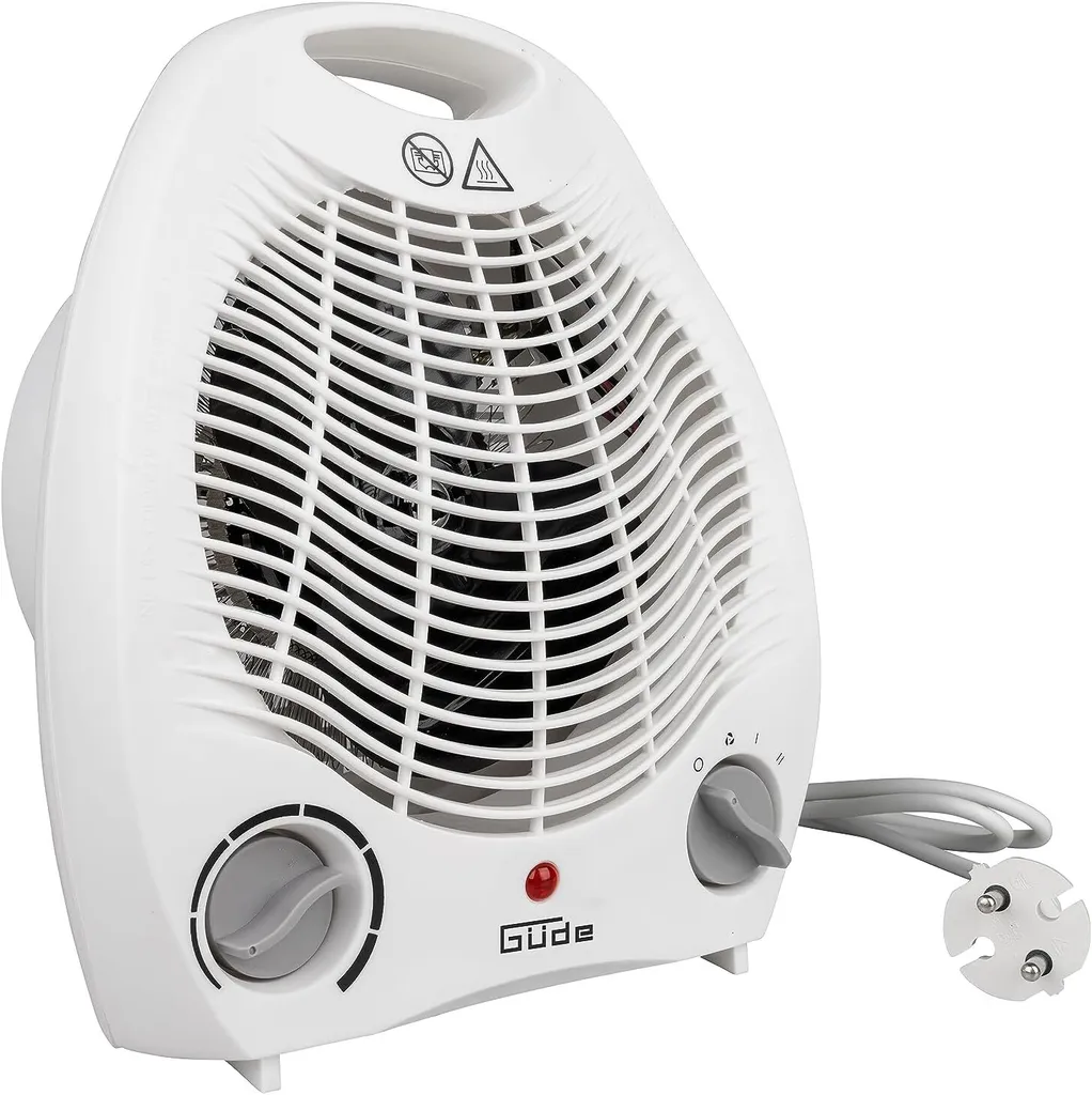 Termoventilatore GH 2000 (potenza termica 2000 W, 2 livelli (1000/2000 W), funzione ventilatore, potenza ventilatore 75 m³/h, termostato a regolazione continua, protezione contro il surriscaldamento)