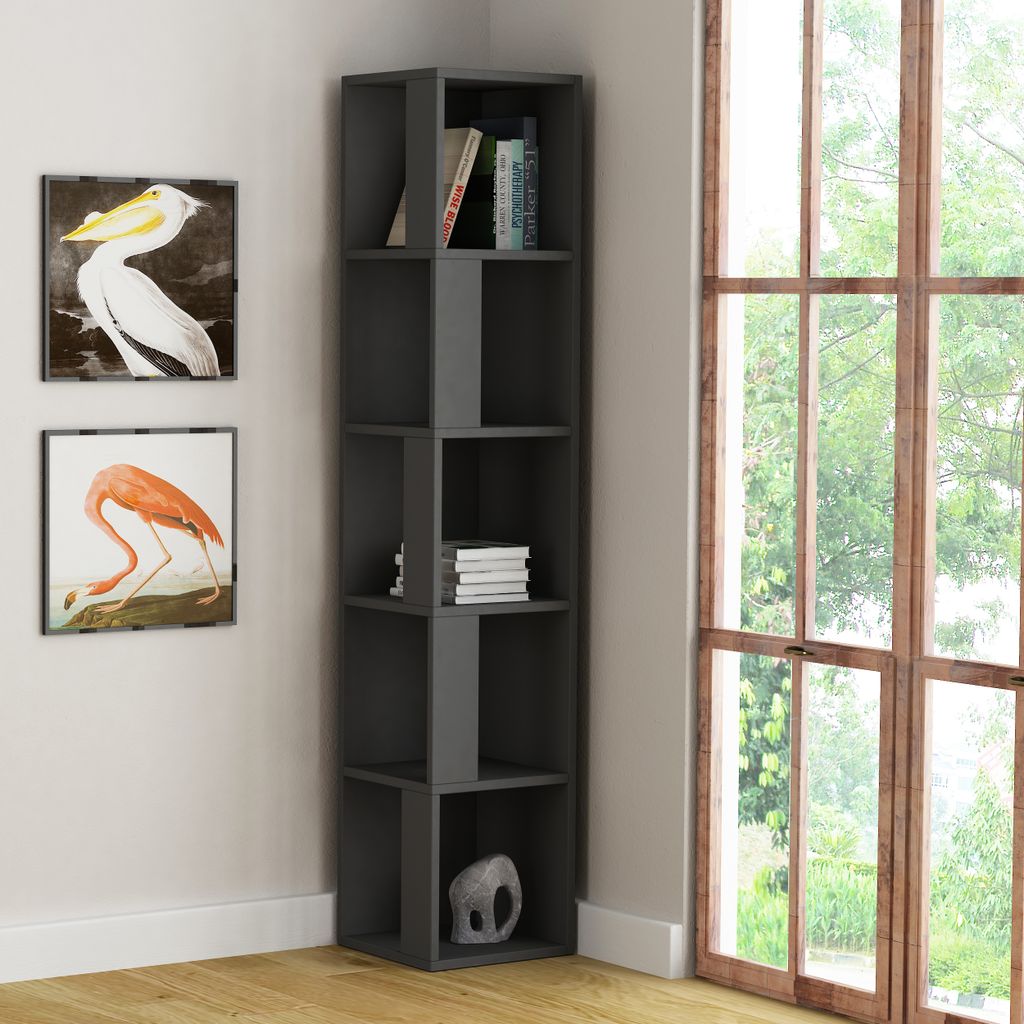 DECORTIE Piano Bibliothèque d'angle moderne Vitrine Gris Image du produit 
