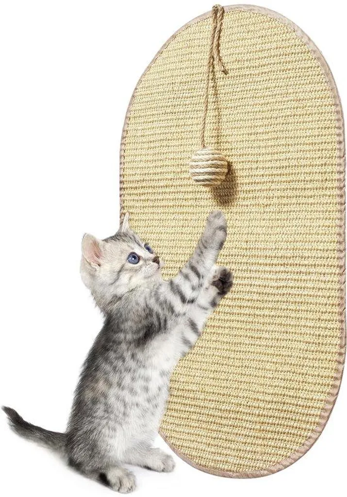 Griffoir plat pour chat en sisal résistant 60x36cm et souris de jeu