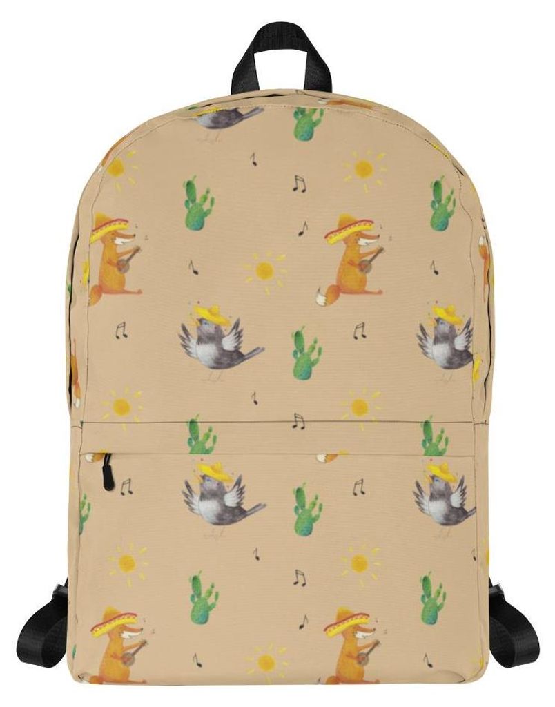 Mr. & Mrs. Panda Rucksack Rabe Sombrero - Beige - Geschenk, Backpack, Outdoor-Rucksack, Motivation, Vögel, Lustige Sprüche, Schulrucksack, Uniruc...