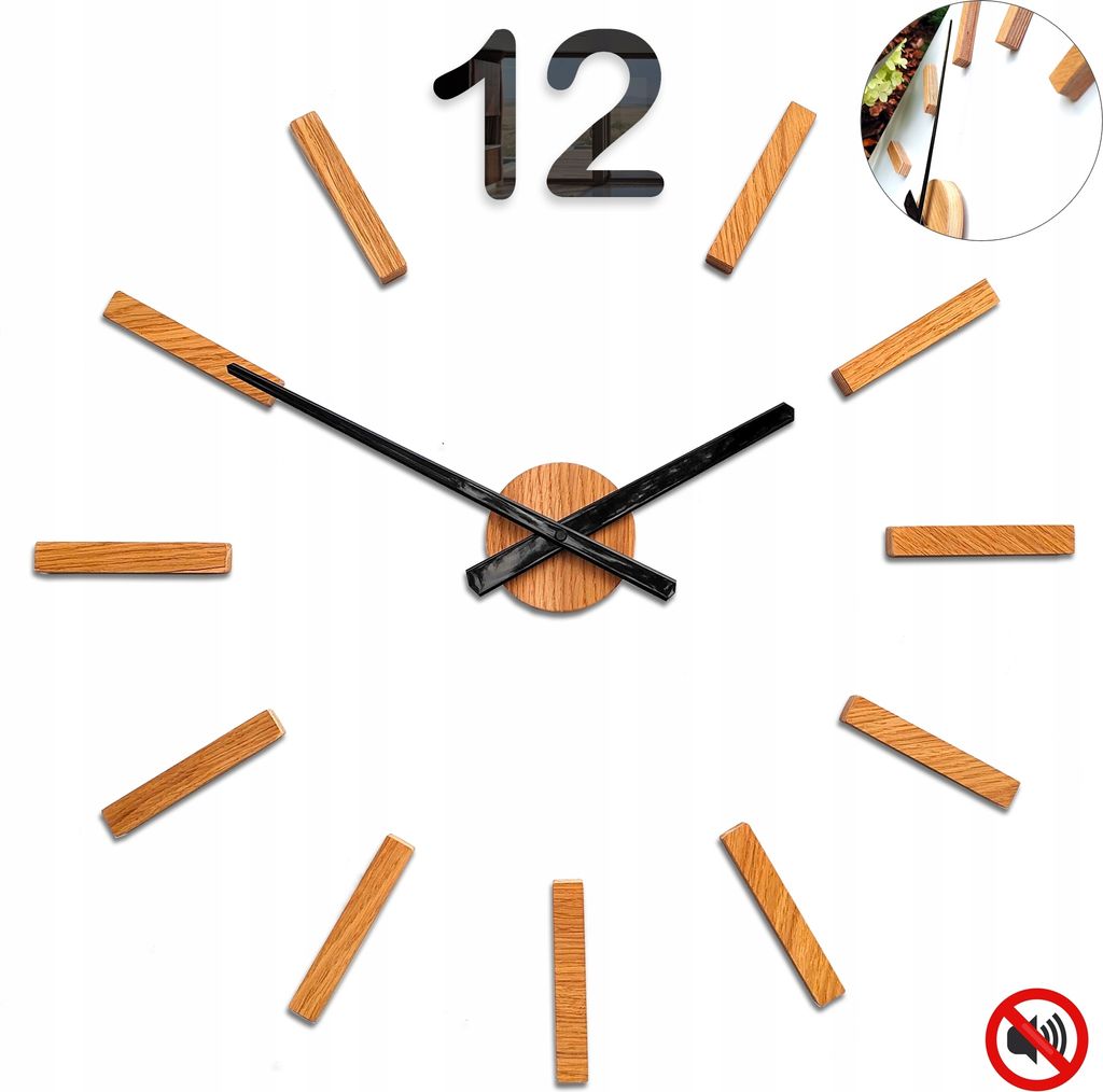 ModernClock, Wanduhr BOSTON Wood 60cm