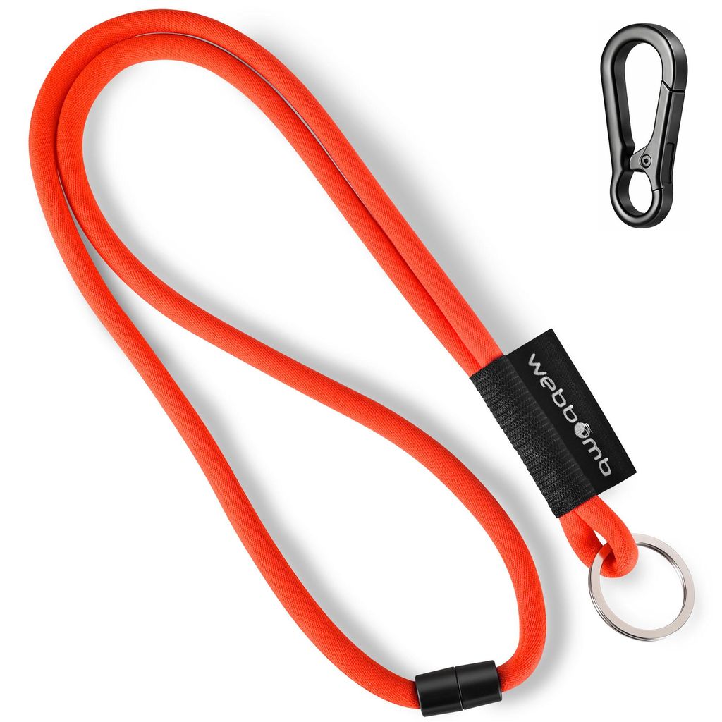 WEBBOMB® Tubular Lanyard Rot rund weich lang mit Produktbild 