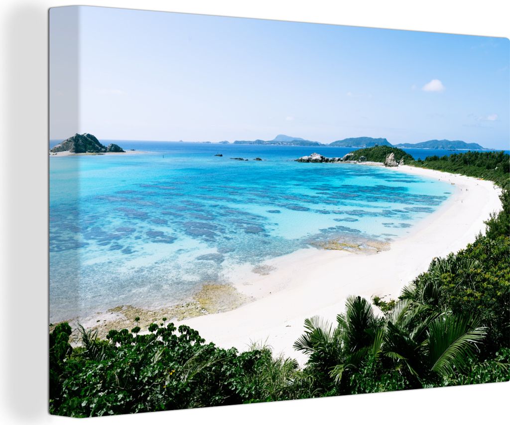 OneMillionCanvasses - Leinwandbilder - 140x90 cm, Strand - Meer - Japan, Wandbilder Kunstdruck Wanddekoration