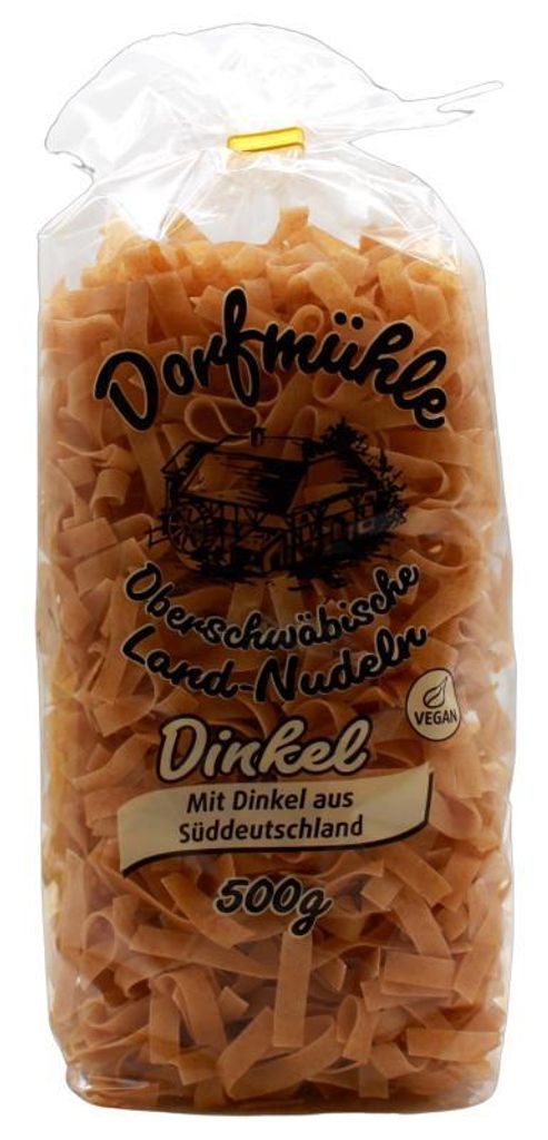 Dorfmühle Oberschwäbische Dinkel Band-Nudeln vegan, 12er Pack (12 x 500g)