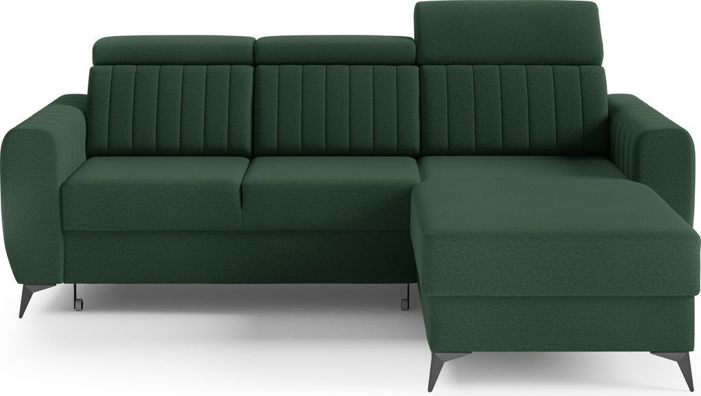 Ecksofa mit Schlaffunktion und Bettkasten, Couch für Wohnzimmer, Schlafsofa, Eckcouch L-Form Sofagarnitur Sofa Wohnlandschaft - Ottomane links al...
