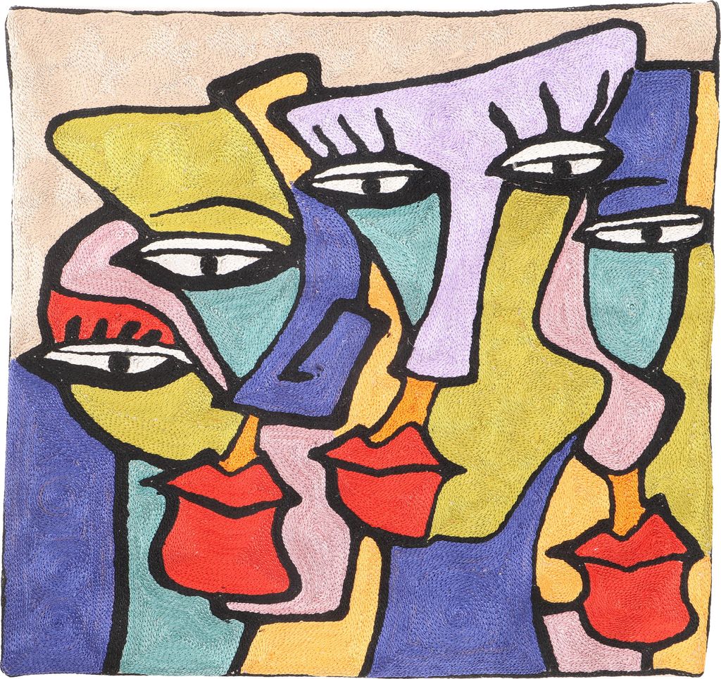 Kelim Kissenhülle `Kaschmir`, Bestickter Kissenbezug, Dekokissen - Muster 1, Mehrfarbig, Viscose,Baumwolle, 41*41 cm, Für Zierkissen, Dekokissen,...