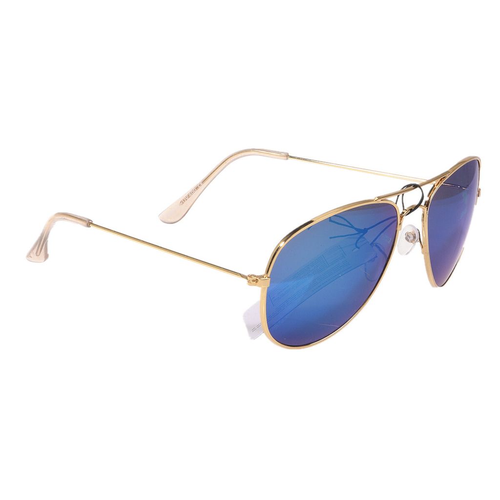 Piloten Brille verspiegelt Blau - Gold Produktbild 