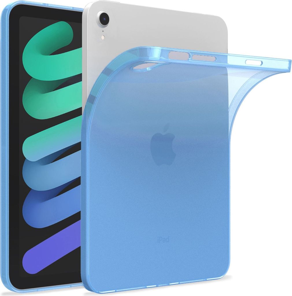 Hülle Kompatibel mit Apple iPad Air 4 (2020) - Transparent Silikon Cover Case Schutzhülle in Blau