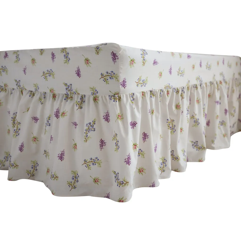 Volant de Lit Blanc Delphine BM359 - Cachez votre Sommier de Lit Double