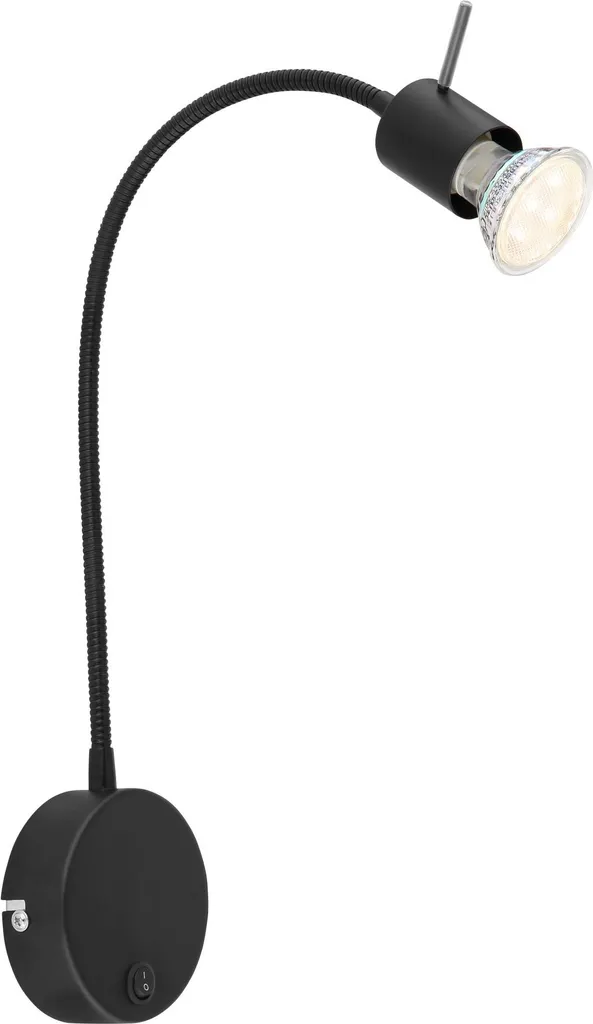 Lampada Parete 57310B Interni | E27 con Switch Integrato | Nero