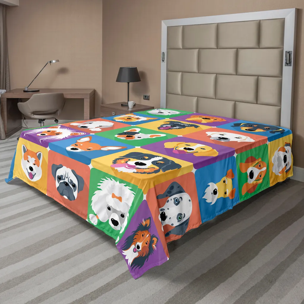 ABAKUHAUS Drap de lit pour chien Pop Art Berger Allemand 260x228 cm