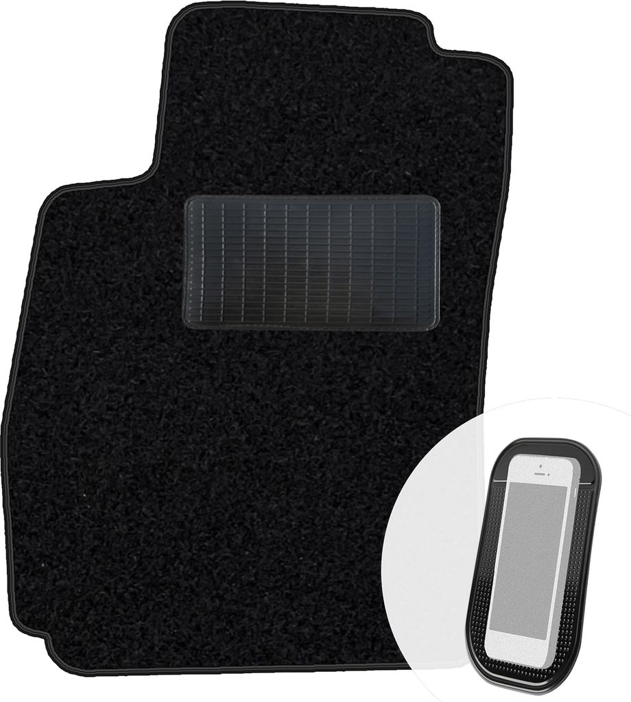 moto-MOLTICO Fahrer Fußmatte Auto Velours Fahrerseite Autoteppiche Schwarz Fahrermatte 1-teilig passend für Chevrolet Aveo ab 2011