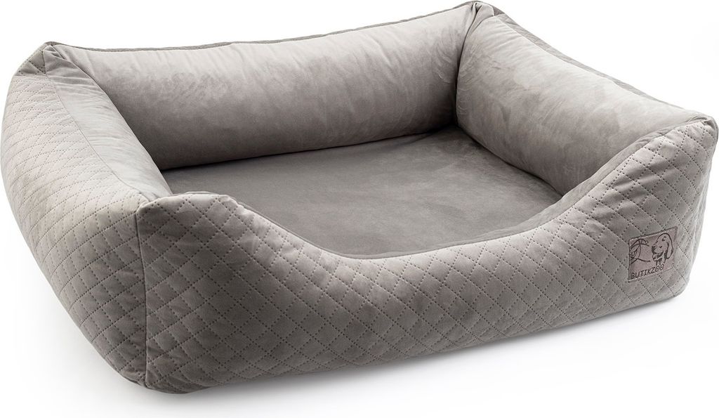 Premium Hundebett Velvet Grau XXL – 120x95x25 cm | Weiches Produktbild 