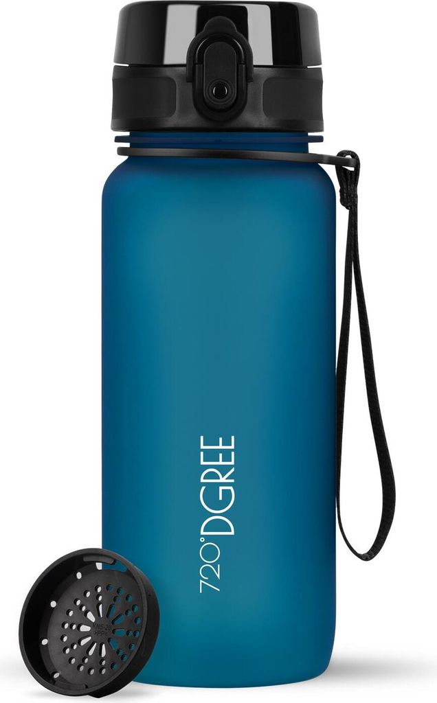 uberBottle softTouch Trinkflasche mit Sieb 650ml / Petrol Blue/ 720DGREE