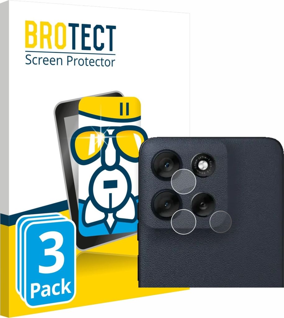 3x BROTECT Schutzglas für Motorola Moto G56 (NUR Kameraschutz) Schutzfolie Panzer Folie Glas Display Schutz klar